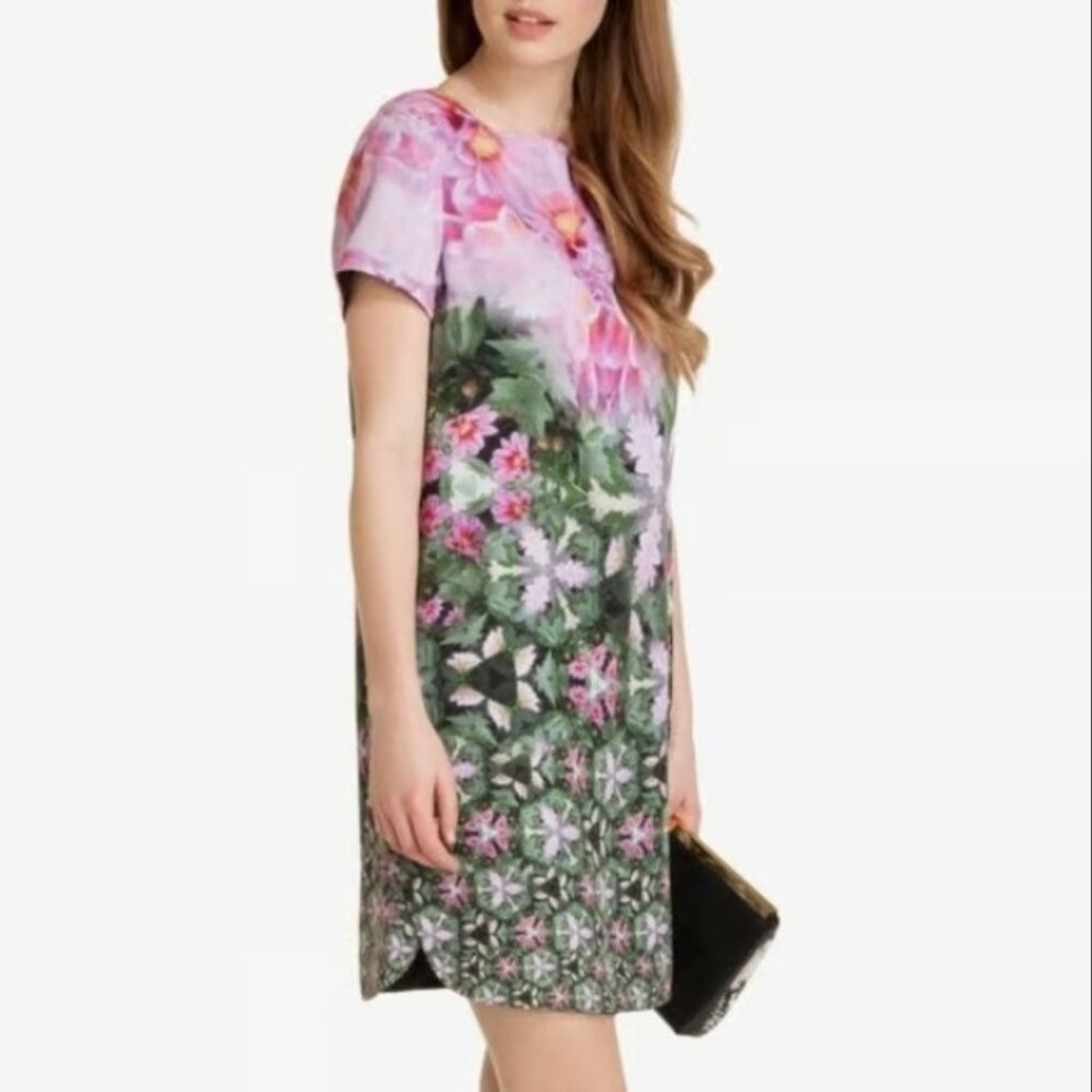 Ted Baker Pink and Green Floral Mini Dress